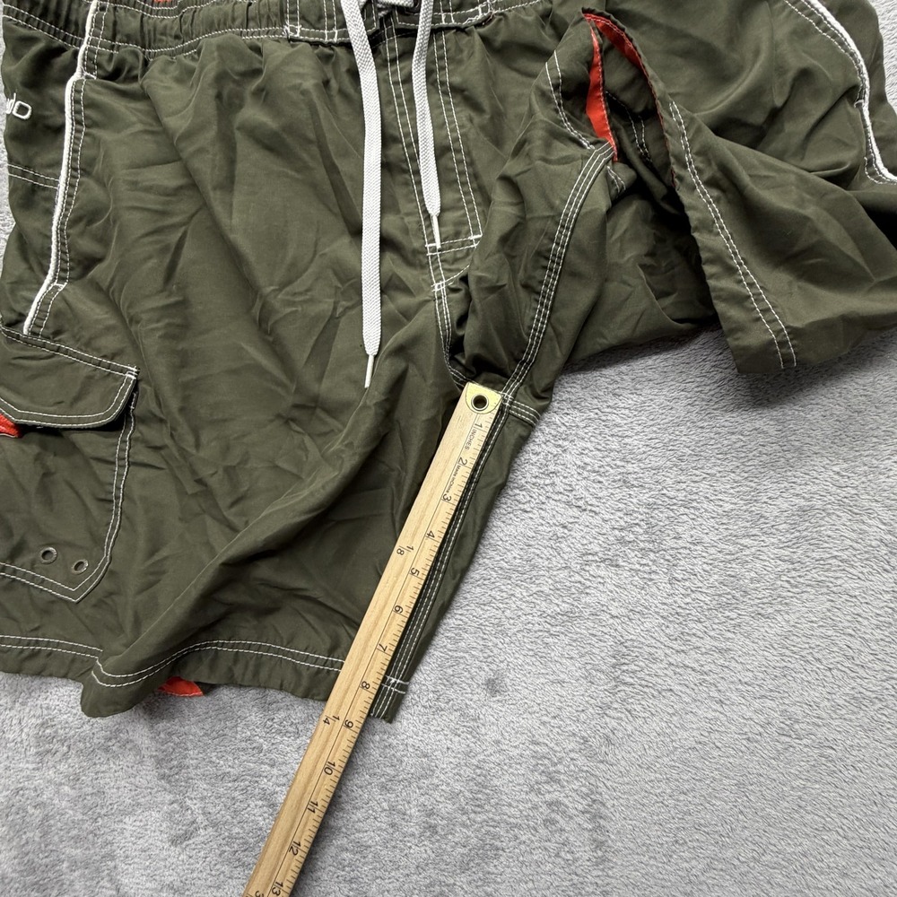 Speedo‎ Swim Shorts Mens XL Green Solid Drawstring Lined Built-In Brief Cargo - Picture 5 of 9